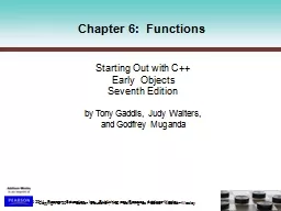 Chapter 6:  Functions