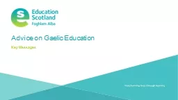 Advice on Gaelic Education