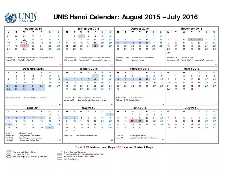 Calendar: August 2015