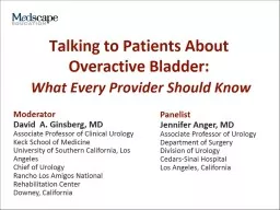 Talking to Patients About Overactive Bladder:
