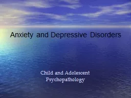 Anxiety and Depressive Disorders