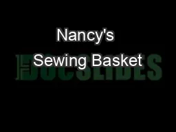 Nancy's Sewing Basket