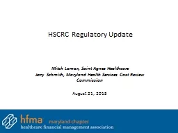 HSCRC Regulatory Update