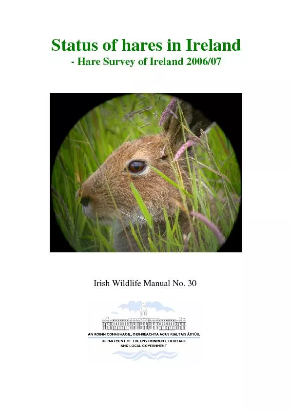 Status of hares in Ireland- Hare Survey of Ireland 2006/07