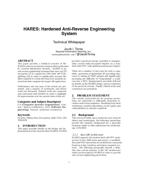 HARES:HardenedAnti-ReverseEngineeringSystemTechnicalWhitepaperJacobI.T
