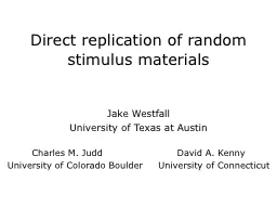 Direct replication of random stimulus materials