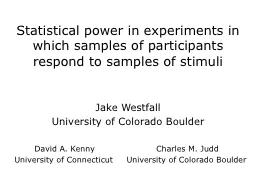 Statistical power in experiments in which samples of partic