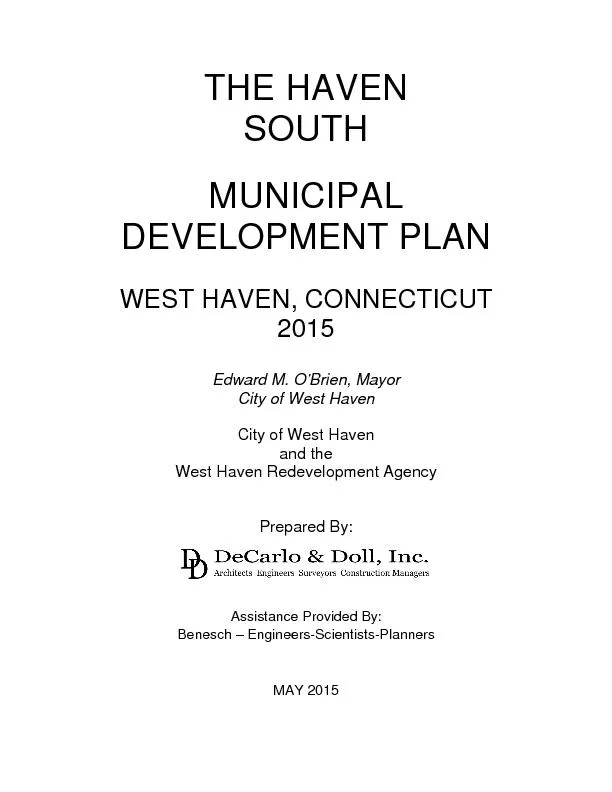 THE HAVEN SOUTH MUNICIPAL DEVELOPMENT PLAN WEST HAVEN, CONNECTICUT 201