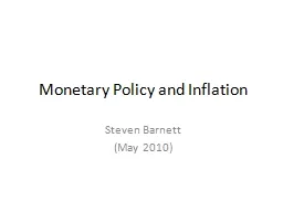 Monetary Policy and Inflation