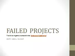 FAILED PROJECTS