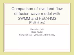 Comparison of overland flow diffusion wave model with SWMM