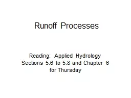 Runoff Processes