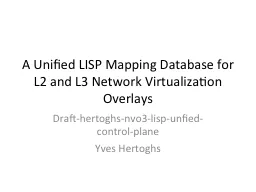 A Unified LISP Mapping Database for L2 and L3 Network Virtu