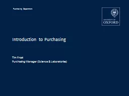 Introduction to Purchasing