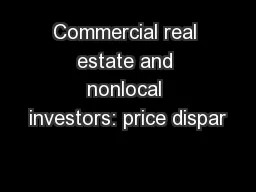 Commercial real estate and nonlocal investors: price dispar