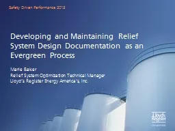 Developing and Maintaining Relief System Design Documentati