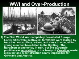 WWI and Over-Production