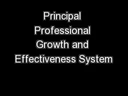 Principal Professional Growth and Effectiveness System