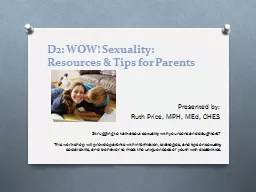 D2: WOW! Sexuality: Resources & Tips for Parents