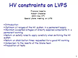 HV constraints on LVPS