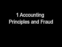 1 Accounting Principles and Fraud