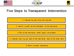 Five Steps to Transparent Intervention