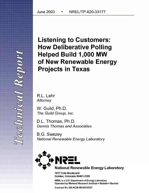 Listening to Customers:How Deliberative PollingHelped Build 1,000 MW R