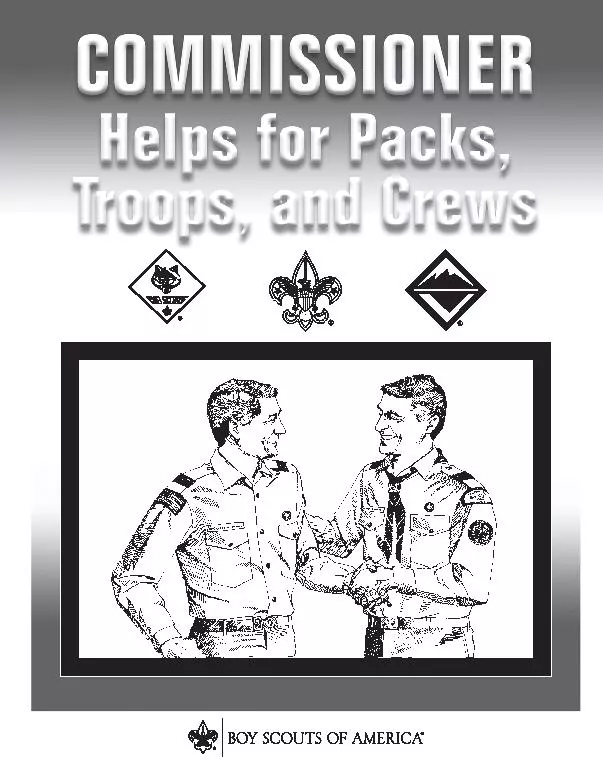 CommissionerHelps for Packs,Troops, and CrewsHelp Every Unit Be a Jour