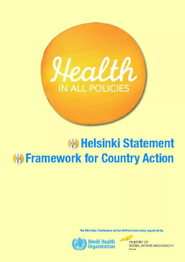 HelsinkiStatementFrameworkforCountryActionThe8thGlobalConferenceonHeal