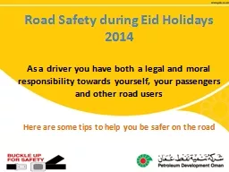 Road Safety during Eid Holidays