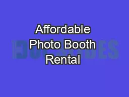 Affordable Photo Booth Rental 