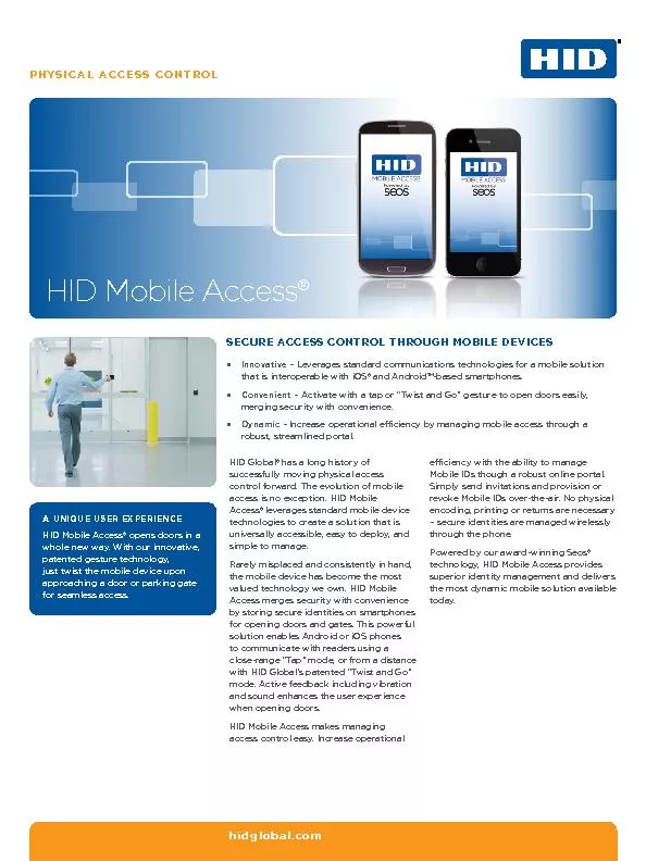 PHYSICAL ACCESS CONTROL