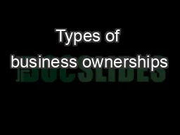 Types of business ownerships