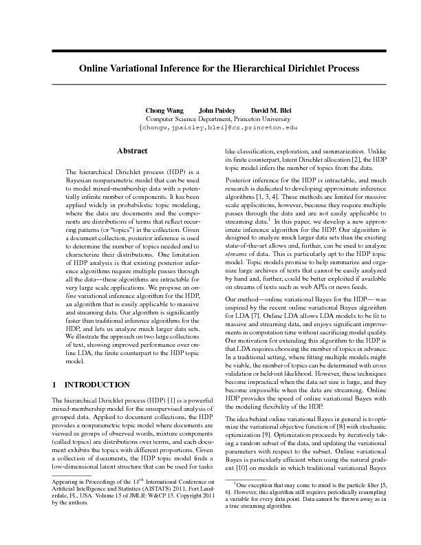 OnlineVariationalInferencefortheHierarchicalDirichletProcess