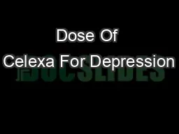 Dose Of Celexa For Depression