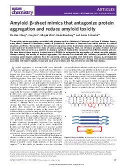 Amyloid sheet mimics that antagonize protein aggregation and reduce amyloid toxicity PinNan Cheng CongLiu  Minglei Zhao  David Eisenberg and James S