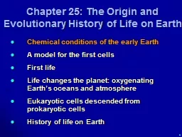 Chapter 25: The Origin and Evolutionary History of Life on