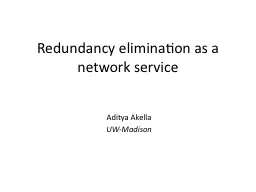 Redundancy elimination as a network service