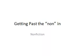 Getting Past the “non” in