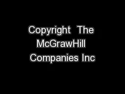 Copyright  The McGrawHill Companies Inc