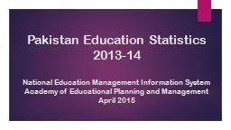 Pakistan Education Statistics 2013-14