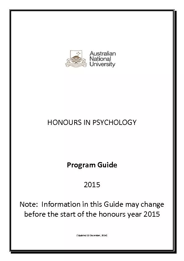 HONOURSPSYCHOLOGYProgram GuideNote:  Information in this Guide may cha