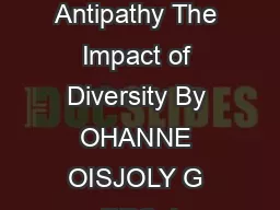 Empathy or Antipathy The Impact of Diversity By OHANNE OISJOLY G REG J