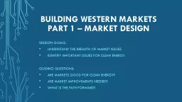 Building Western Markets