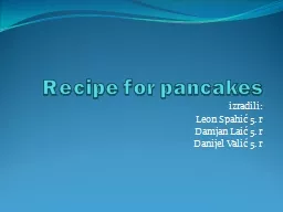 Recipe for pancakes