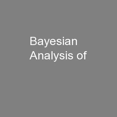 Bayesian Analysis of