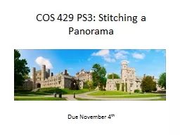 COS 429 PS3: Stitching a Panorama