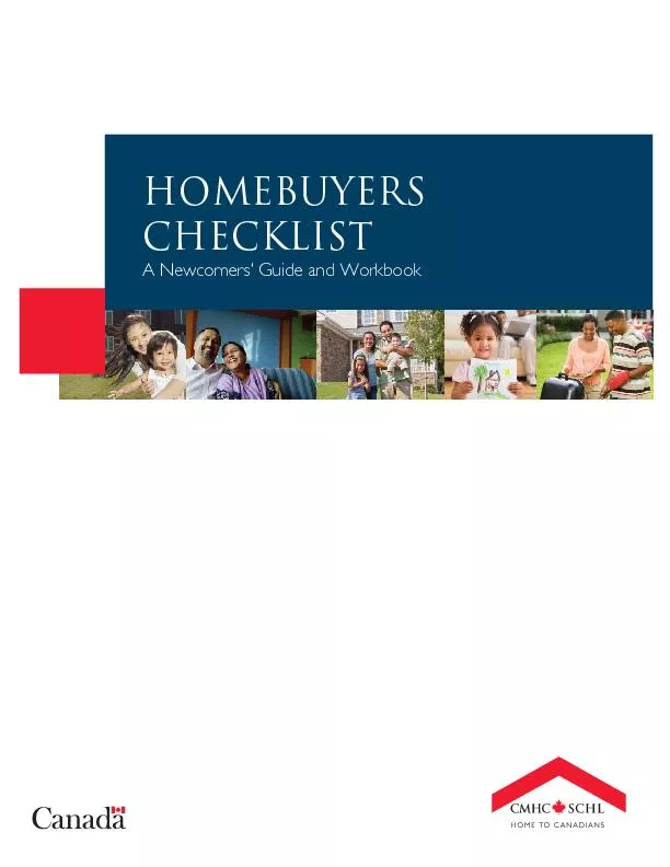 Homebuyers checklist A Newcomers