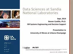 Data Sciences at Sandia National Laboratories