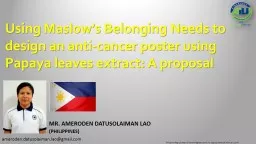 Using Maslow’s Belonging Needs to design an anti-cancer p